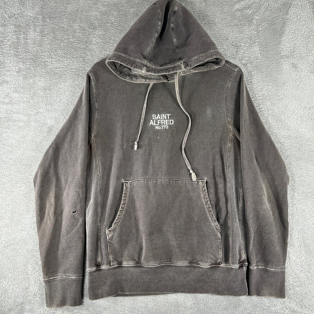Men's Faded Black Zip-Up Hoodie